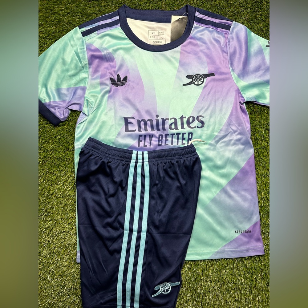 Kids Arsenal Saka  Jersey kids kit - Purple and Green